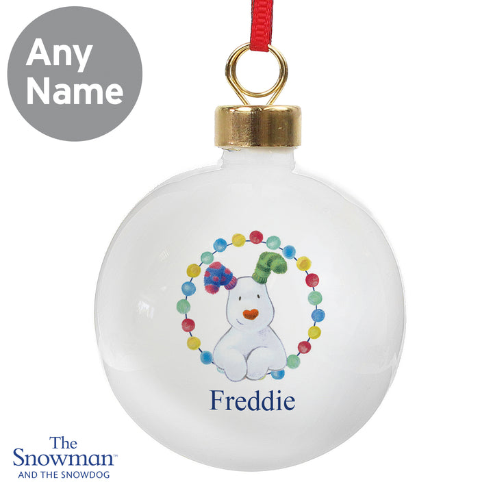 Buy Personalised The Snowdog Bauble at www.giftsfinder.co.uk