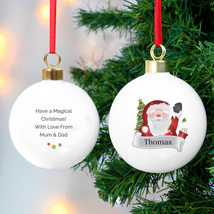 Buy Personalised Santa Claus Bauble at www.giftsfinder.co.uk