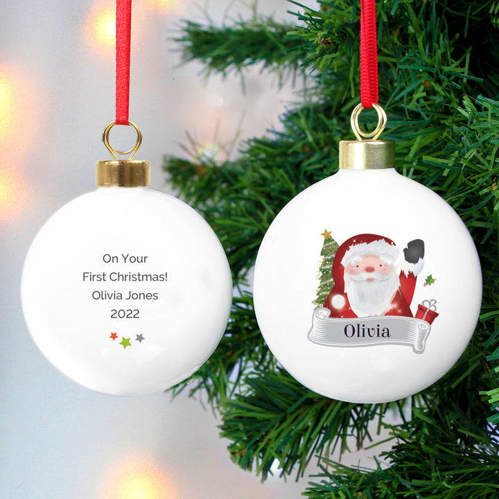 Buy Personalised Santa Claus Bauble at www.giftsfinder.co.uk