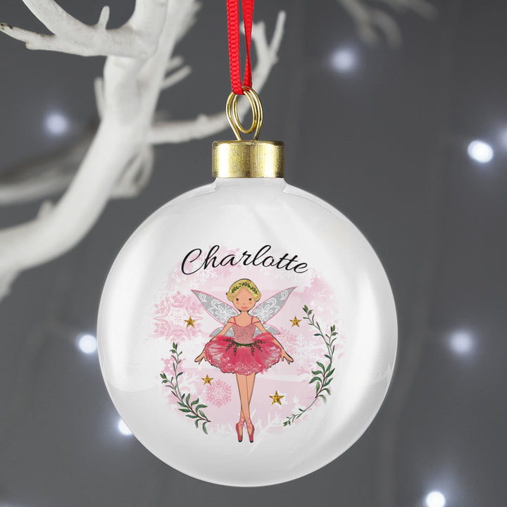 Buy Personalised Sugar Plum Fairy Bauble at www.giftsfinder.co.uk