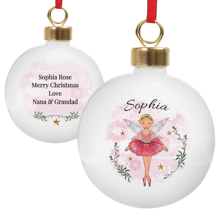 Buy Personalised Sugar Plum Fairy Bauble at www.giftsfinder.co.uk