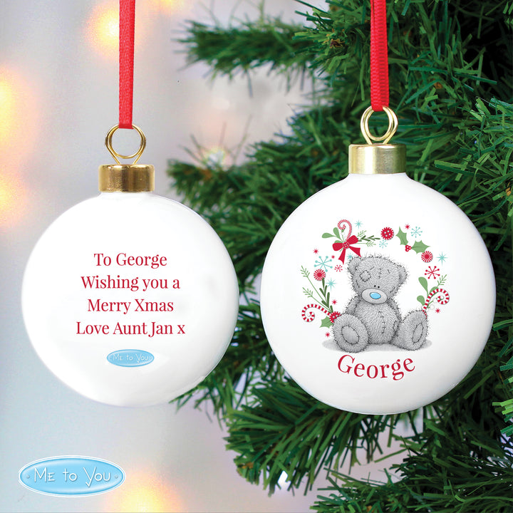 Personalised Me To You 'For Nan, Grandma, Mum' Christmas Bauble - part of the Gifts Finder Personalised Christmas Baubles collection