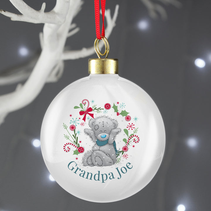 Personalised Me To You 'For Grandad, Dad' Christmas Bauble - part of the Gifts Finder Personalised Christmas Baubles collection