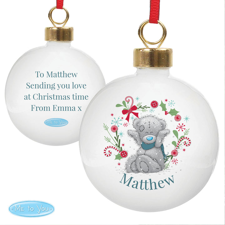 Personalised Me To You 'For Grandad, Dad' Christmas Bauble - part of the Gifts Finder Personalised Christmas Baubles collection