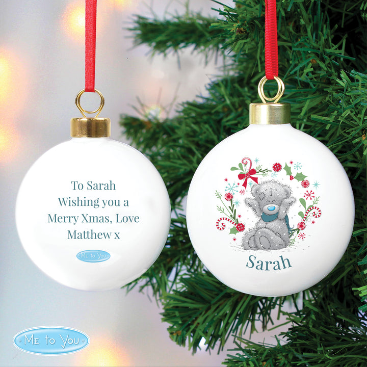 Personalised Me To You 'For Grandad, Dad' Christmas Bauble - part of the Gifts Finder Personalised Christmas Baubles collection