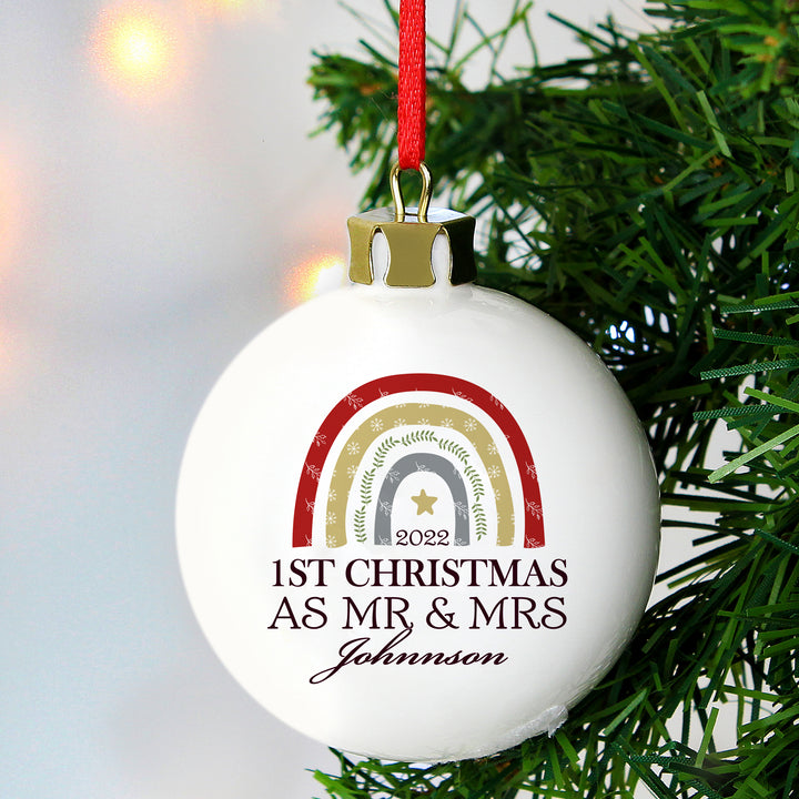 Buy Personalised Christmas Free Text Bauble available now at www.giftsfinder.co.uk