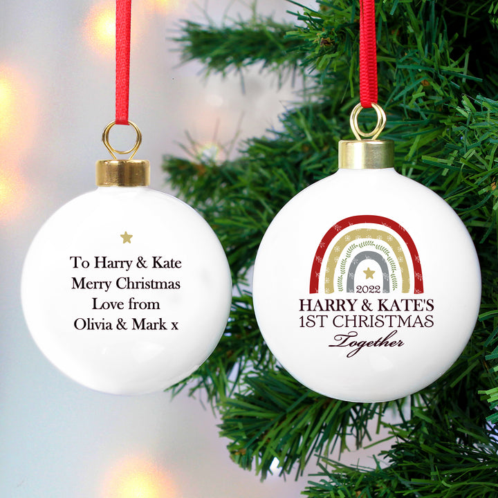 Buy Personalised Christmas Free Text Bauble available now at www.giftsfinder.co.uk