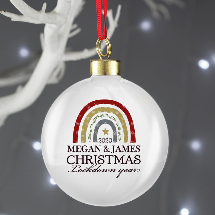 Buy Personalised Christmas Free Text Bauble available now at www.giftsfinder.co.uk