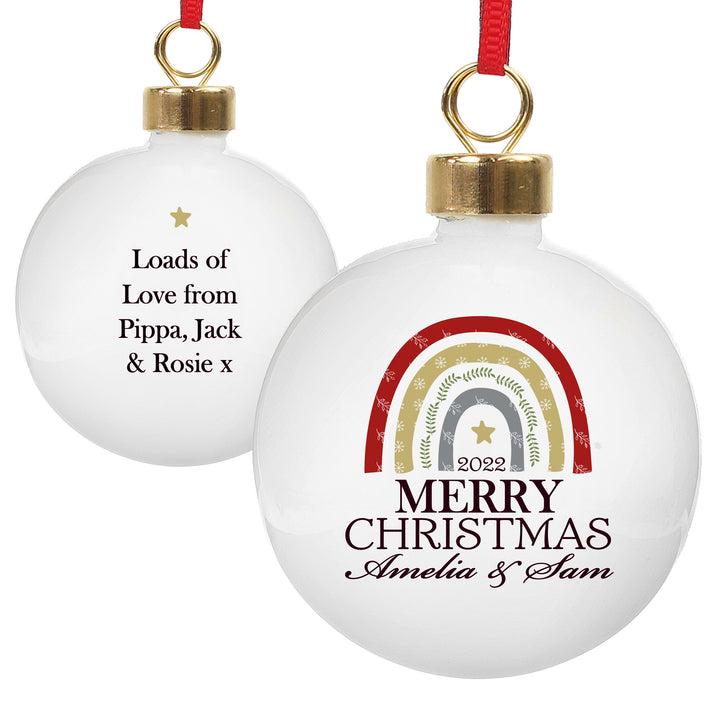 Buy Personalised Christmas Free Text Bauble available now at www.giftsfinder.co.uk