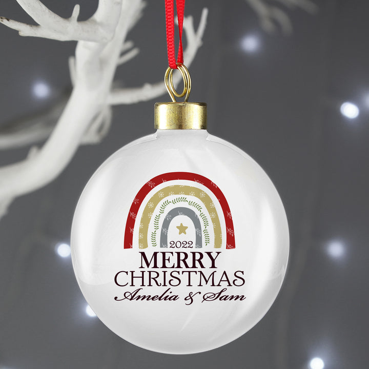 Buy Personalised Christmas Free Text Bauble available now at www.giftsfinder.co.uk