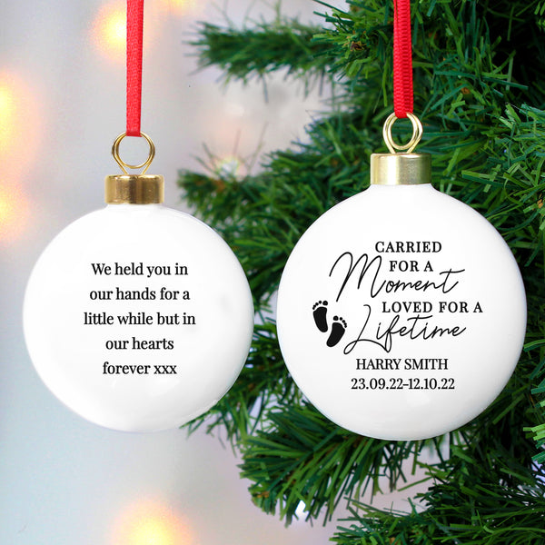 Buy Personalised Carried For A Moment Bauble available now at www.giftsfinder.co.uk