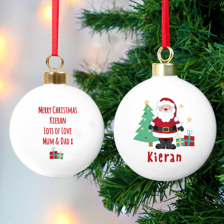 Personalised Santa Bauble in gift category Personalised Baubles