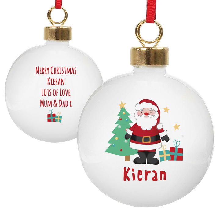 Personalised Santa Bauble in gift category Personalised Baubles