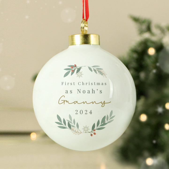 Buy Personalised Christmas Foliage Bauble available now at www.giftsfinder.co.uk