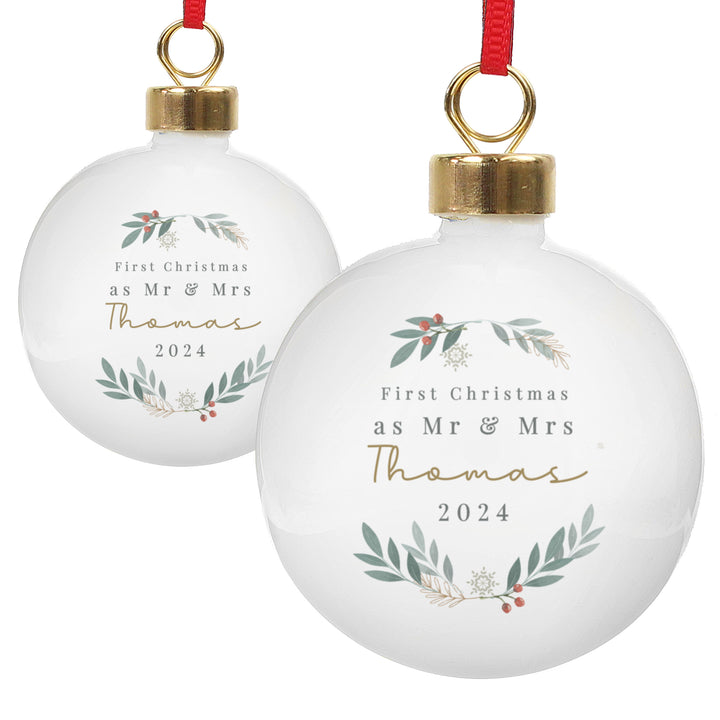 Buy Personalised Christmas Foliage Bauble available now at www.giftsfinder.co.uk