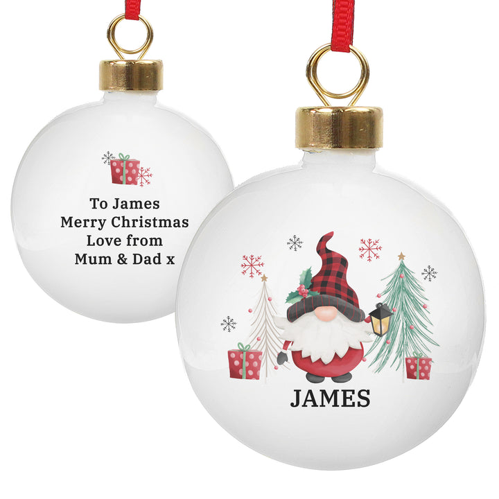 Buy Personalised Gonk Christmas Bauble available now at www.giftsfinder.co.uk