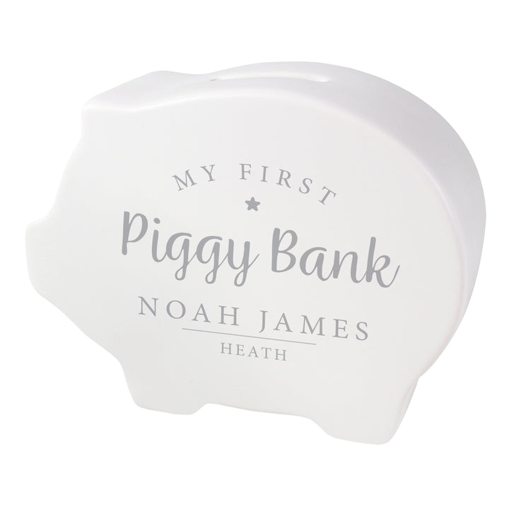 Buy Personalised My First Piggy Bank at www.giftsfinder.co.uk