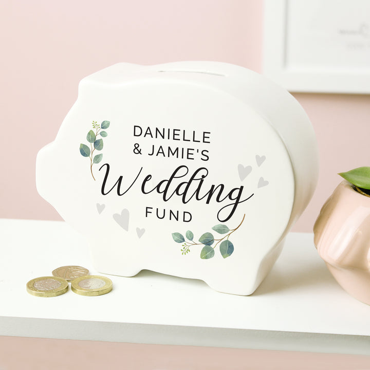 Personalised Wedding Piggy Bank in gift category Personalised Money Boxes