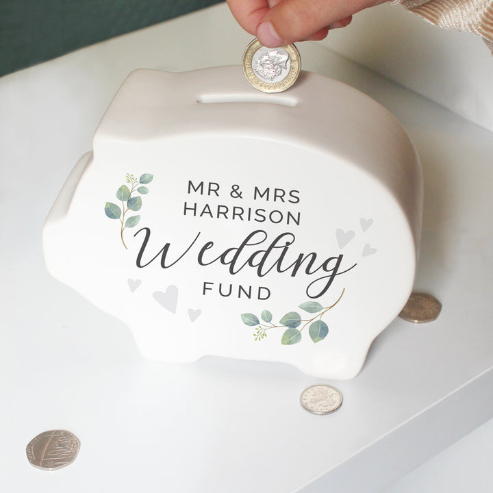 Personalised Wedding Piggy Bank in gift category Personalised Money Boxes