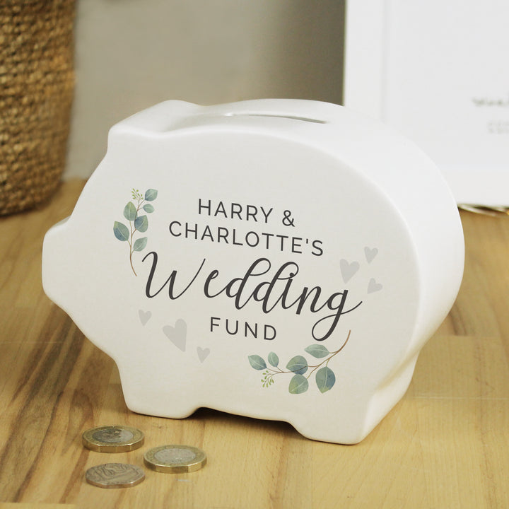 Personalised Wedding Piggy Bank in gift category Personalised Money Boxes