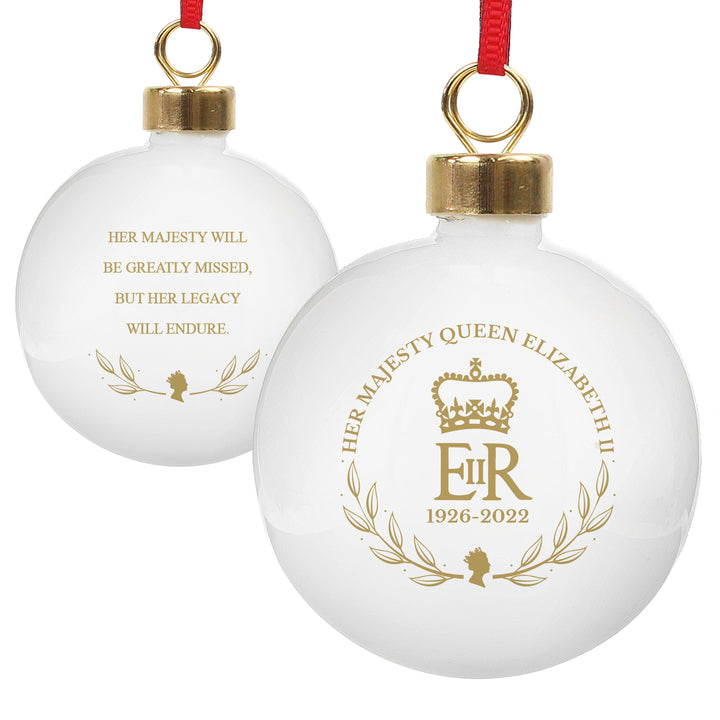 Personalised Queens Commemorative Wreath Bauble