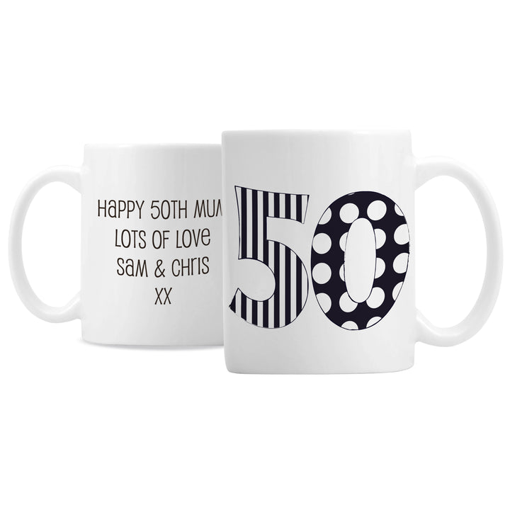 Buy Personalised Monotone Numbers Mug available now at www.giftsfinder.co.uk