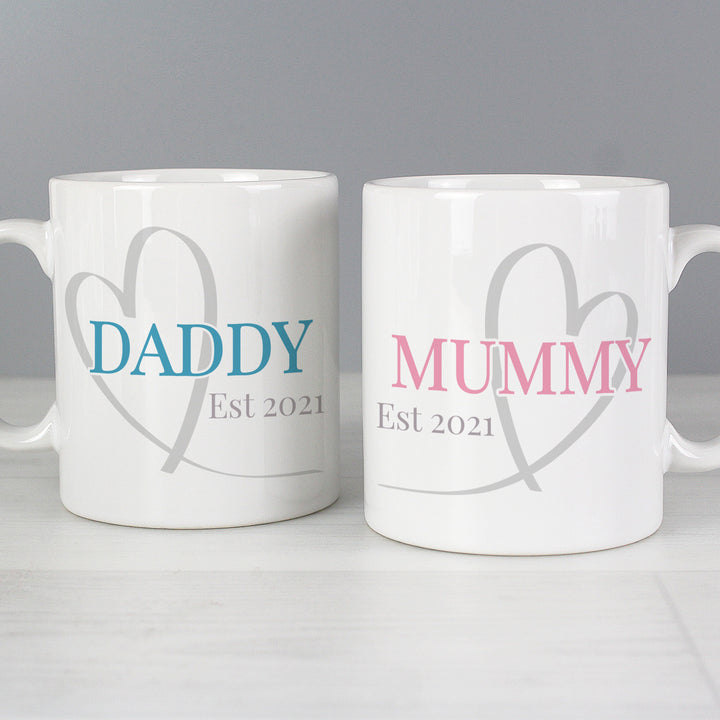 Buy Personalised Mummy & Daddy Mug Set at www.giftsfinder.co.uk