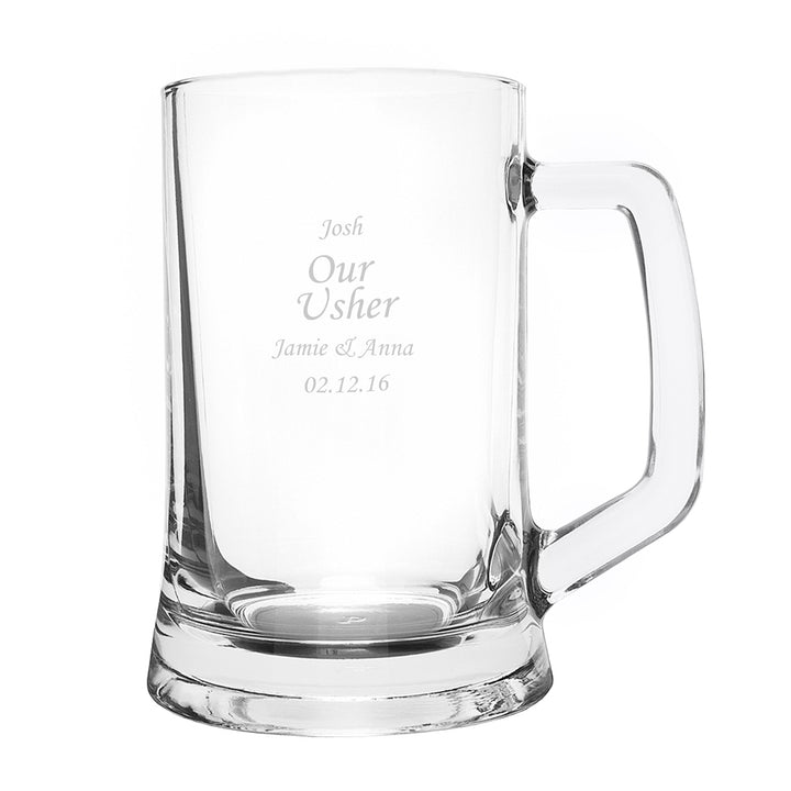 Engraved Personalised Glass Pint Stern Tankard (Personalised Tankards) available to buy now at www.giftsfinder.co.uk