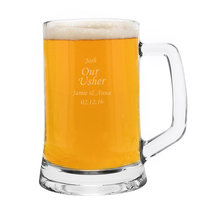 Engraved Personalised Glass Pint Stern Tankard (Personalised Tankards) available to buy now at www.giftsfinder.co.uk