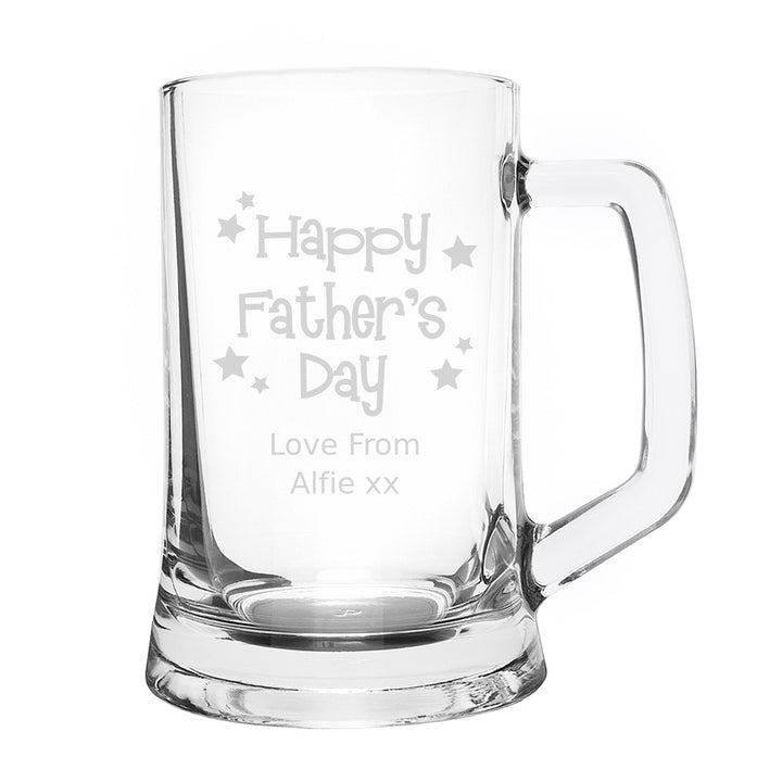 Personalised Happy Father's Day Stars Pint Stern Tankard - part of the Gifts Finder Personalised Father's Day Gifts collection