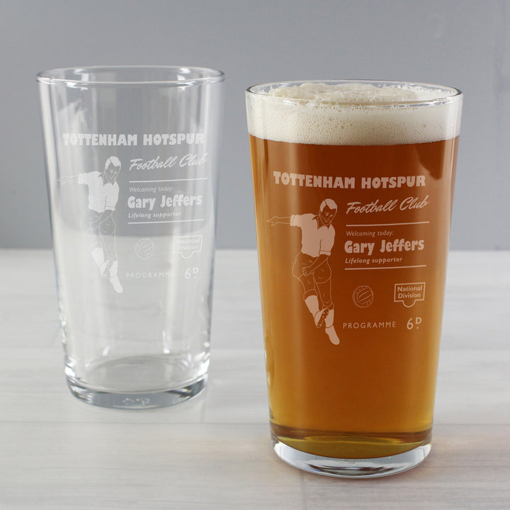 Personalised Vintage Football Supporter's Pint Glass - part of the Gifts Finder Personalised Beer Pint Glasses And Tankards collection