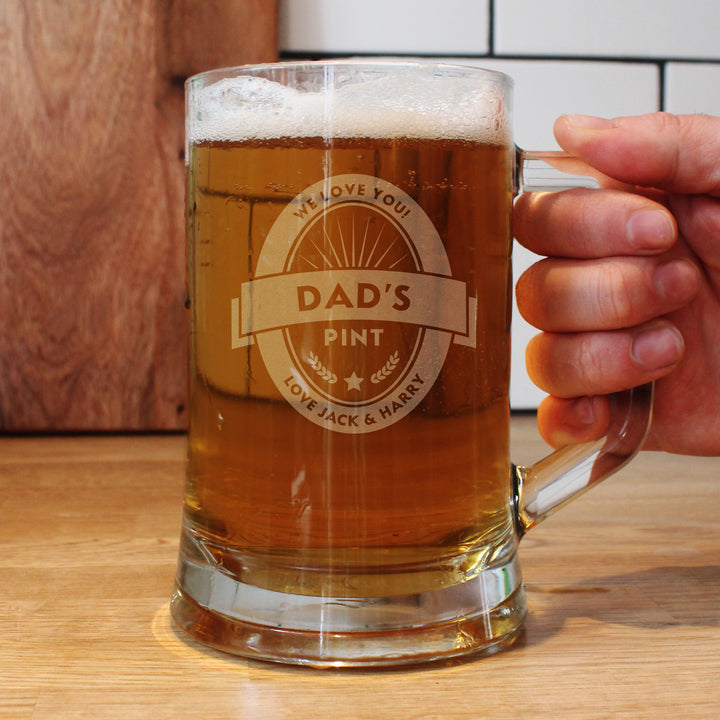 Buy Personalised Beer Label Pint Stern Tankard - Father's Day gift available now at www.giftsfinder.co.uk