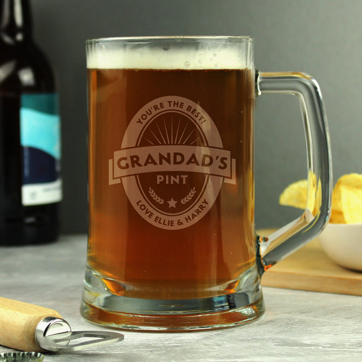 Personalised Beer Label Pint Stern Tankard - part of the Gifts Finder Personalised Beer Pint Glasses And Tankards collection