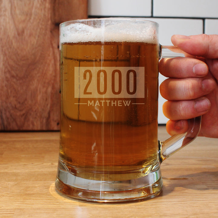 Buy Personalised Name & Date Pint Stern Tankard - Father's Day gift at www.giftsfinder.co.uk