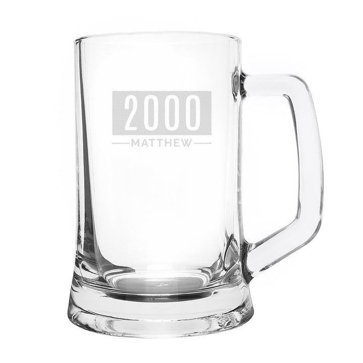 Buy Personalised Name & Date Pint Stern Tankard - Father's Day gift at www.giftsfinder.co.uk