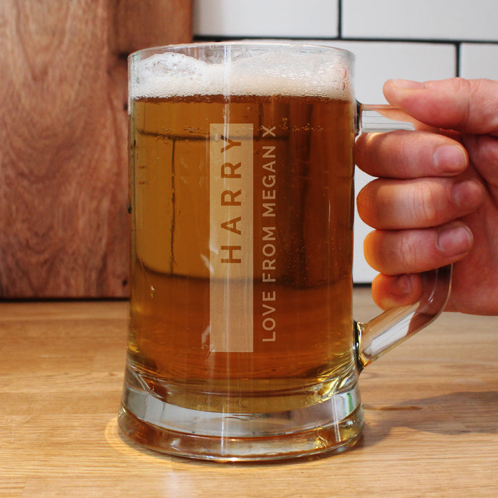 Personalised Free Text Pint Stern Tankard - part of the Gifts Finder Personalised Beer Pint Glasses And Tankards collection