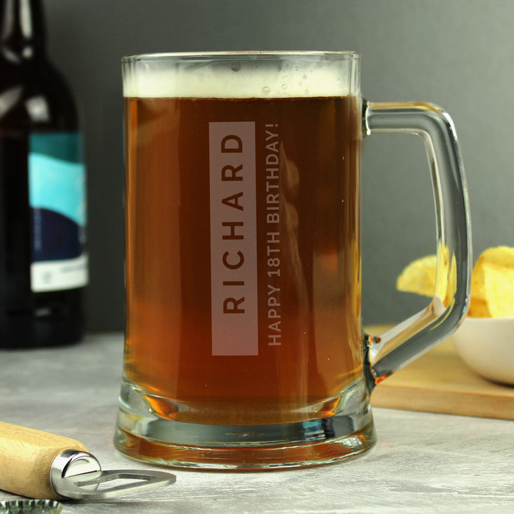 Personalised Free Text Pint Stern Tankard - part of the Gifts Finder Personalised Beer Pint Glasses And Tankards collection