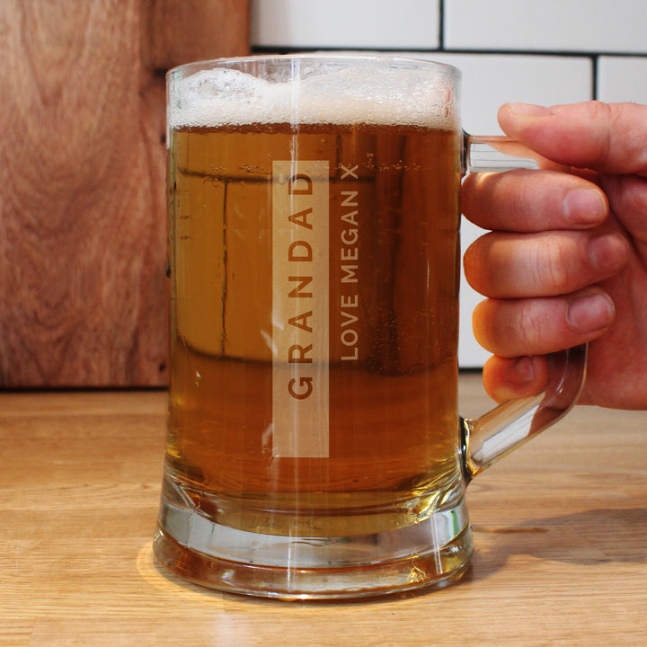 Personalised Free Text Pint Stern Tankard - part of the Gifts Finder Personalised Beer Pint Glasses And Tankards collection