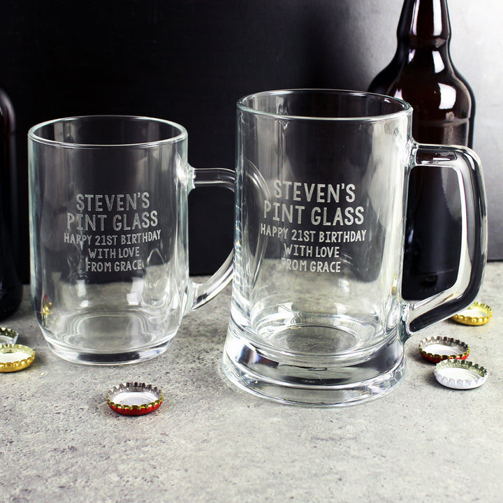 Buy Personalised Free Text Pint Stern Tankard at www.giftsfinder.co.uk