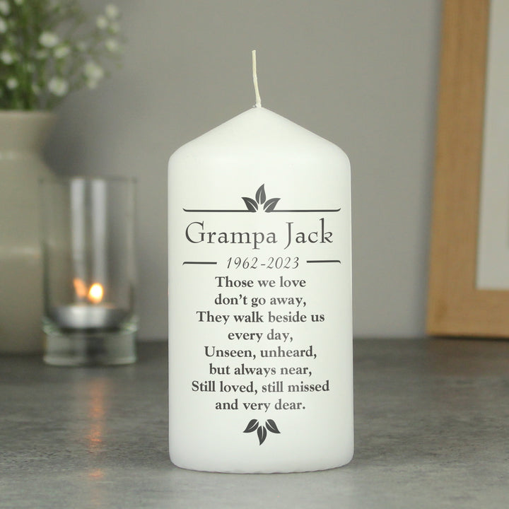 Personalised Sentiments 'Those We Love' Pillar Candle in gift category Personalised Candles