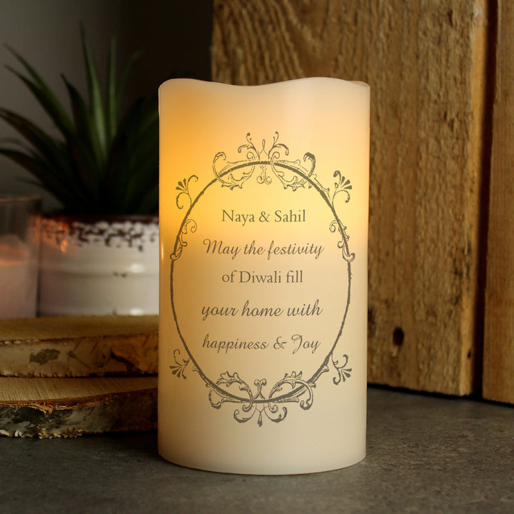 Personalised Ornate Frame LED Candle - part of the Gifts Finder Personalised LED Candles collection