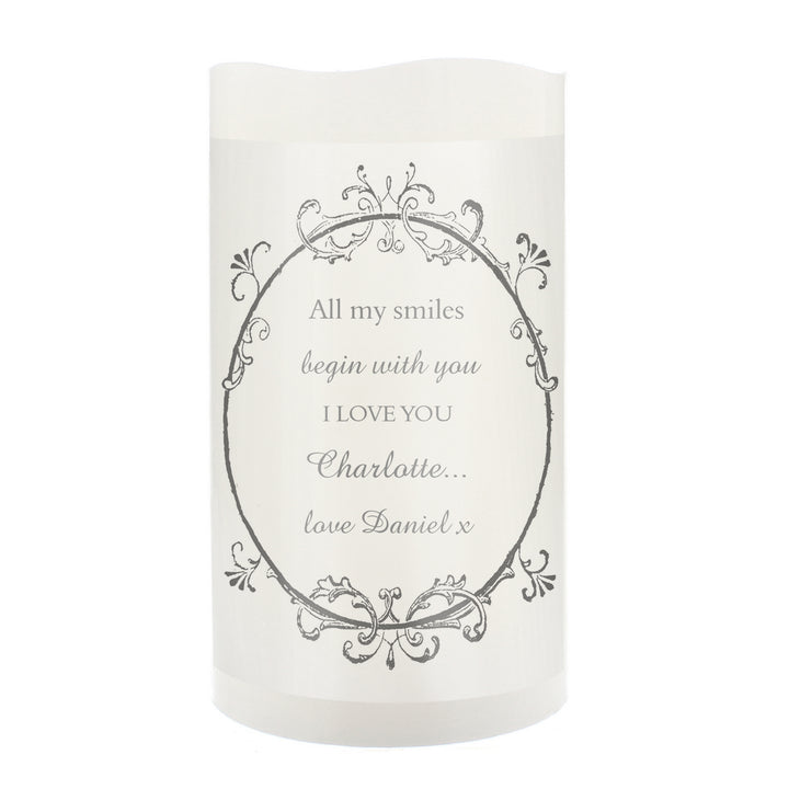 Personalised Ornate Frame LED Candle - part of the Gifts Finder Personalised LED Candles collection