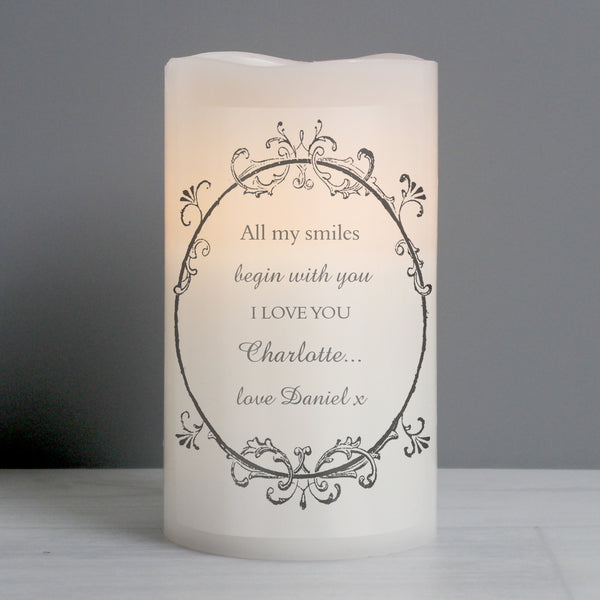 Buy Personalised Ornate Frame LED Candle at www.giftsfinder.co.uk