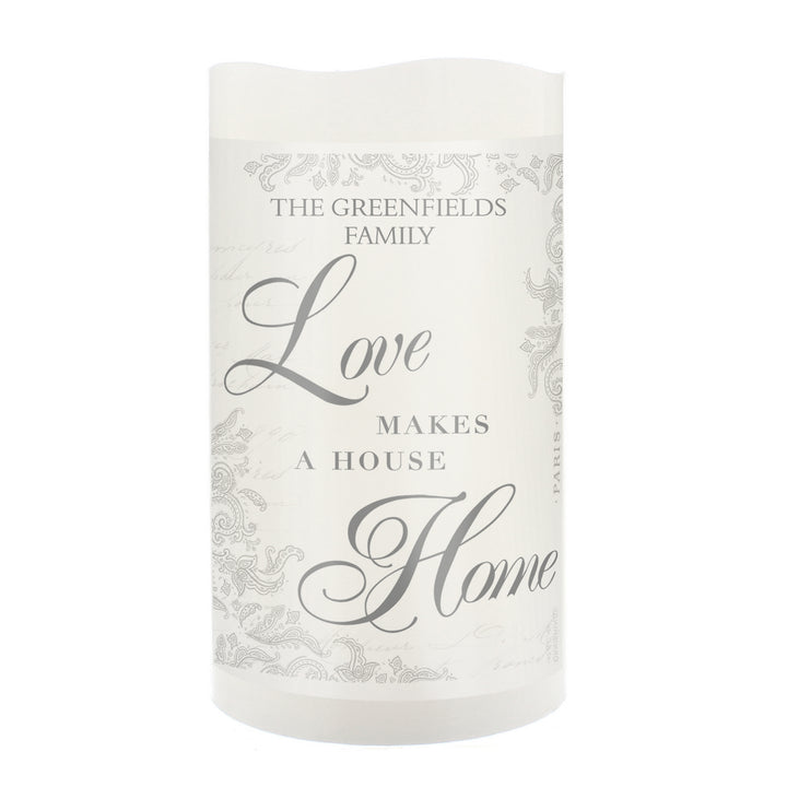 Personalised Love Makes A Home LED Candle - part of the Gifts Finder Personalised LED Candles collection