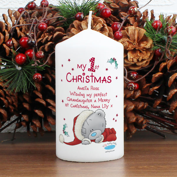 Buy Personalised Me To You My 1st Christmas Pillar Candle available now at www.giftsfinder.co.uk