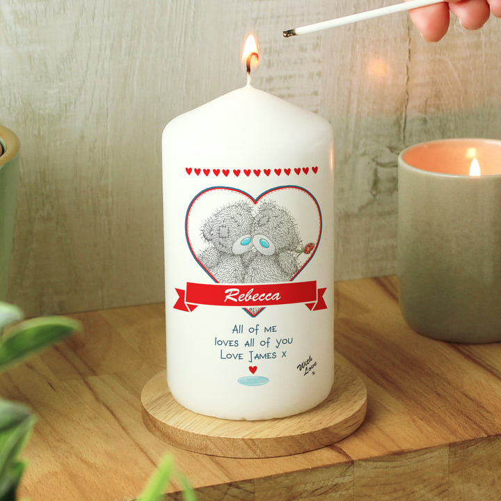 Buy Personalised Me to You Couple Pillar Candle available now at www.giftsfinder.co.uk