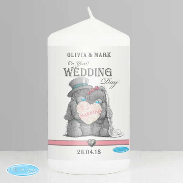 Buy Personalised Me To You Wedding Couple Pillar Candle available now at www.giftsfinder.co.uk