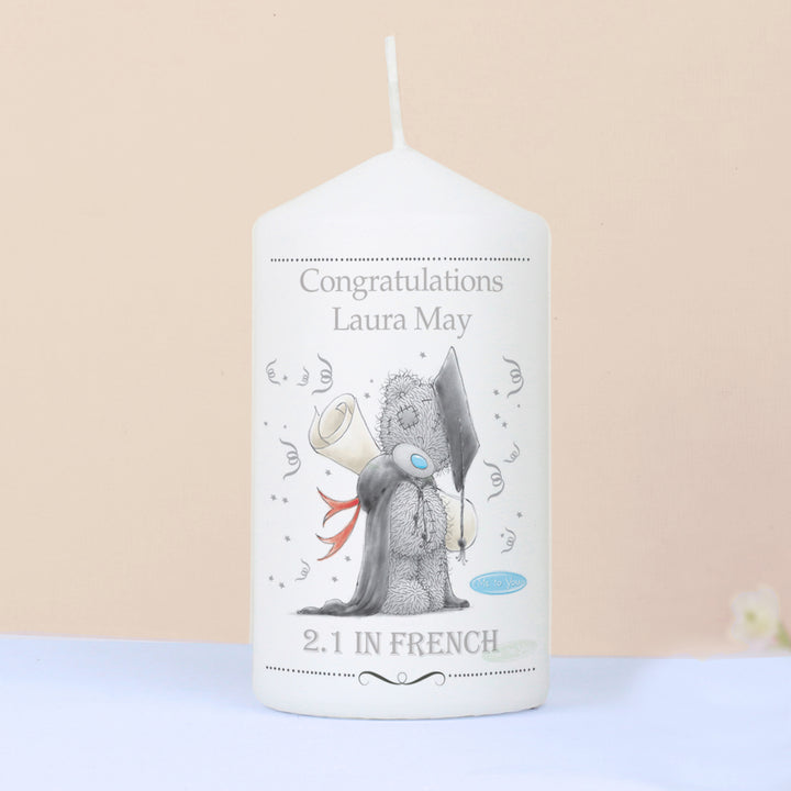 Personalised Me To You Graduation Pillar Candle - part of the Gifts Finder Personalised Candles collection