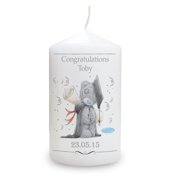 Personalised Me To You Graduation Pillar Candle - part of the Gifts Finder Personalised Candles collection