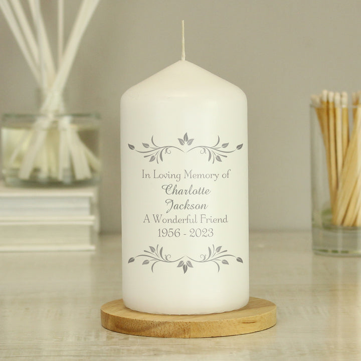 Personalised Sentiments Pillar Candle in gift category Personalised Candles